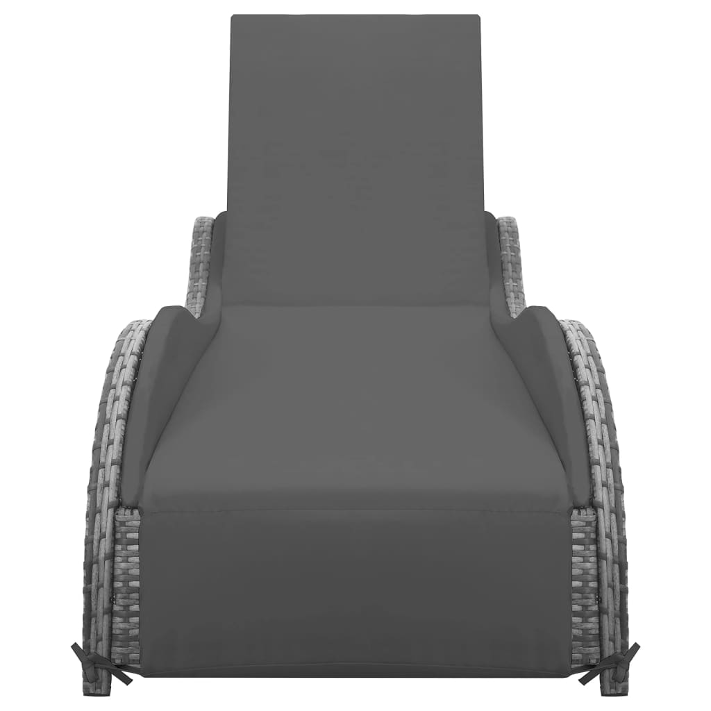 Elegant Sun Lounger with Cushion Poly Relaxing Seating Evening 