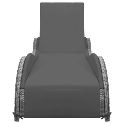 Elegant Sun Lounger with Cushion Poly Relaxing Seating Evening 