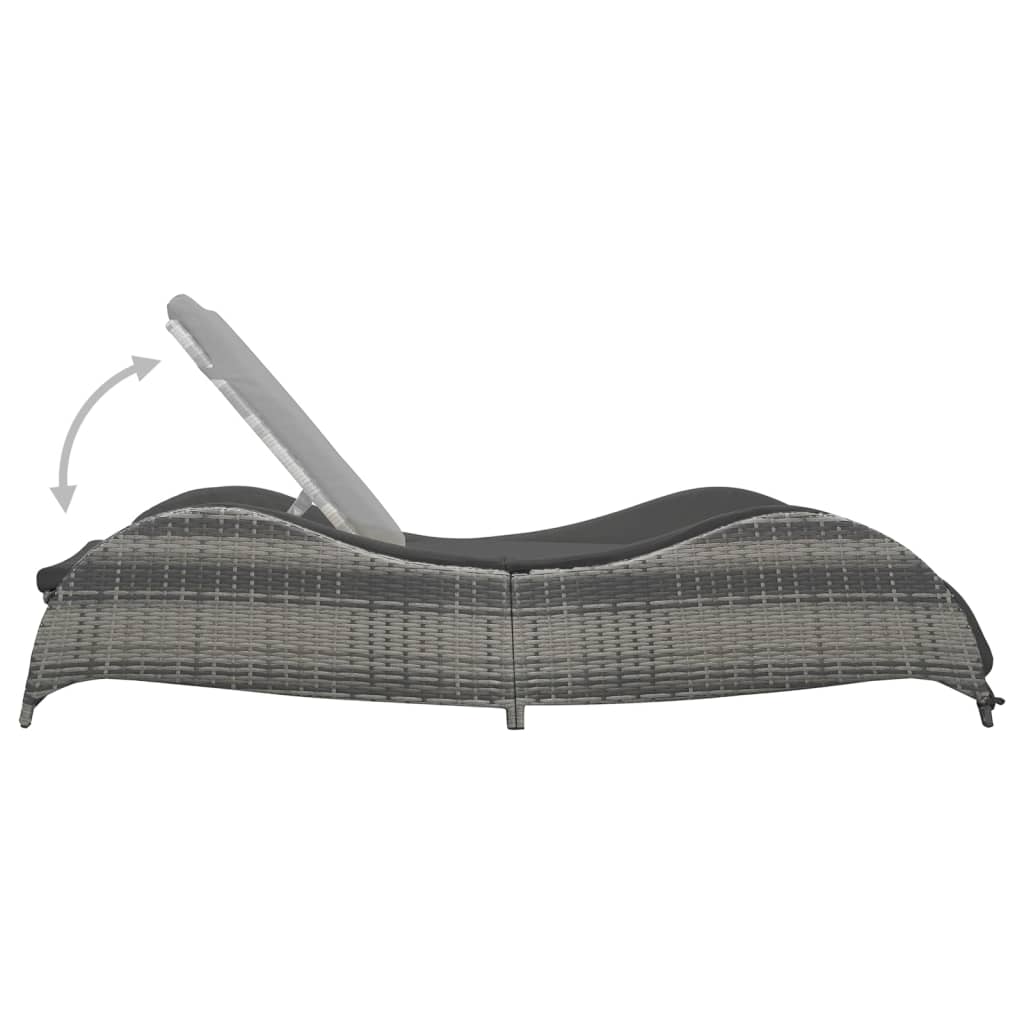 Elegant Sun Lounger with Cushion Poly Relaxing Seating Evening 