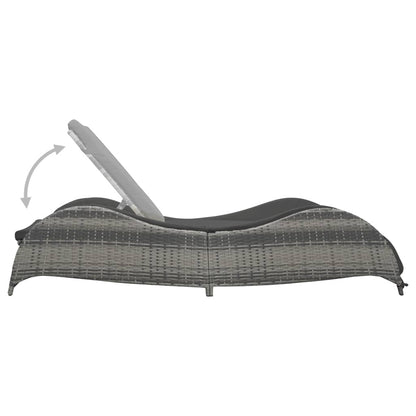 Elegant Sun Lounger with Cushion Poly Relaxing Seating Evening 