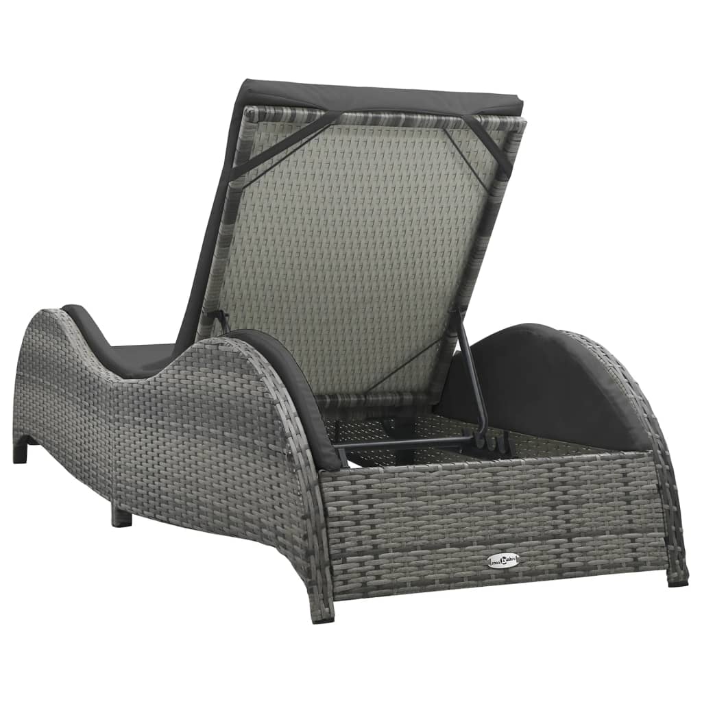 Elegant Sun Lounger with Cushion Poly Relaxing Seating Evening 