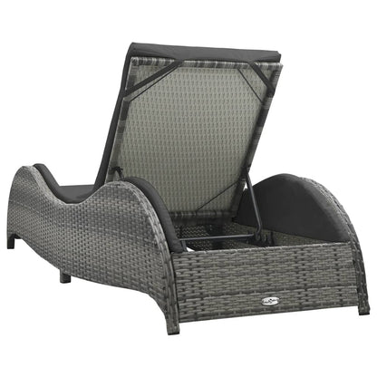Elegant Sun Lounger with Cushion Poly Relaxing Seating Evening 