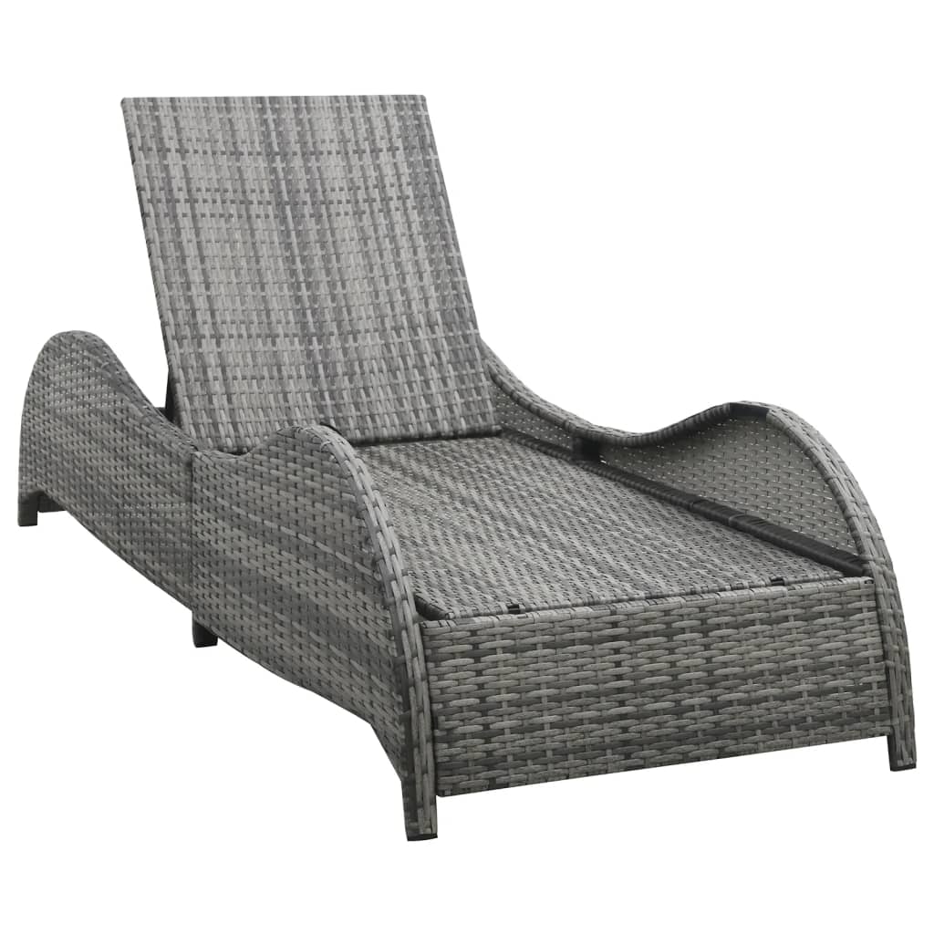 Elegant Sun Lounger with Cushion Poly Relaxing Seating Evening 