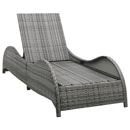 Elegant Sun Lounger with Cushion Poly Relaxing Seating Evening 