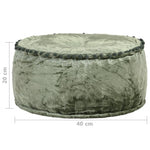Green Velvet Round Pouffe Footrest Ottoman | HomeAndLiving