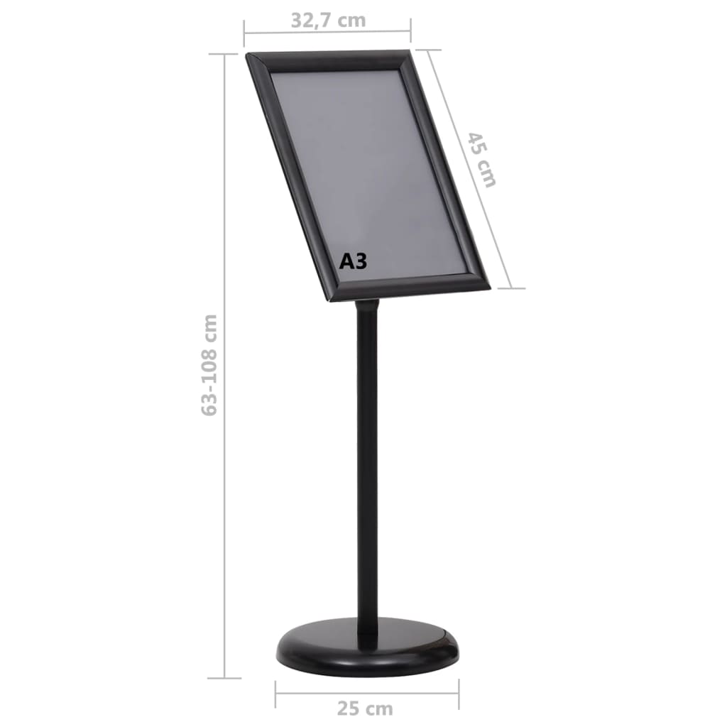 A3 Pedestal Poster Stand Black Aluminium | HomeAndLiving