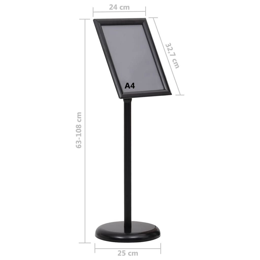 A4 Pedestal Poster Stand Black Aluminium | HomeAndLiving