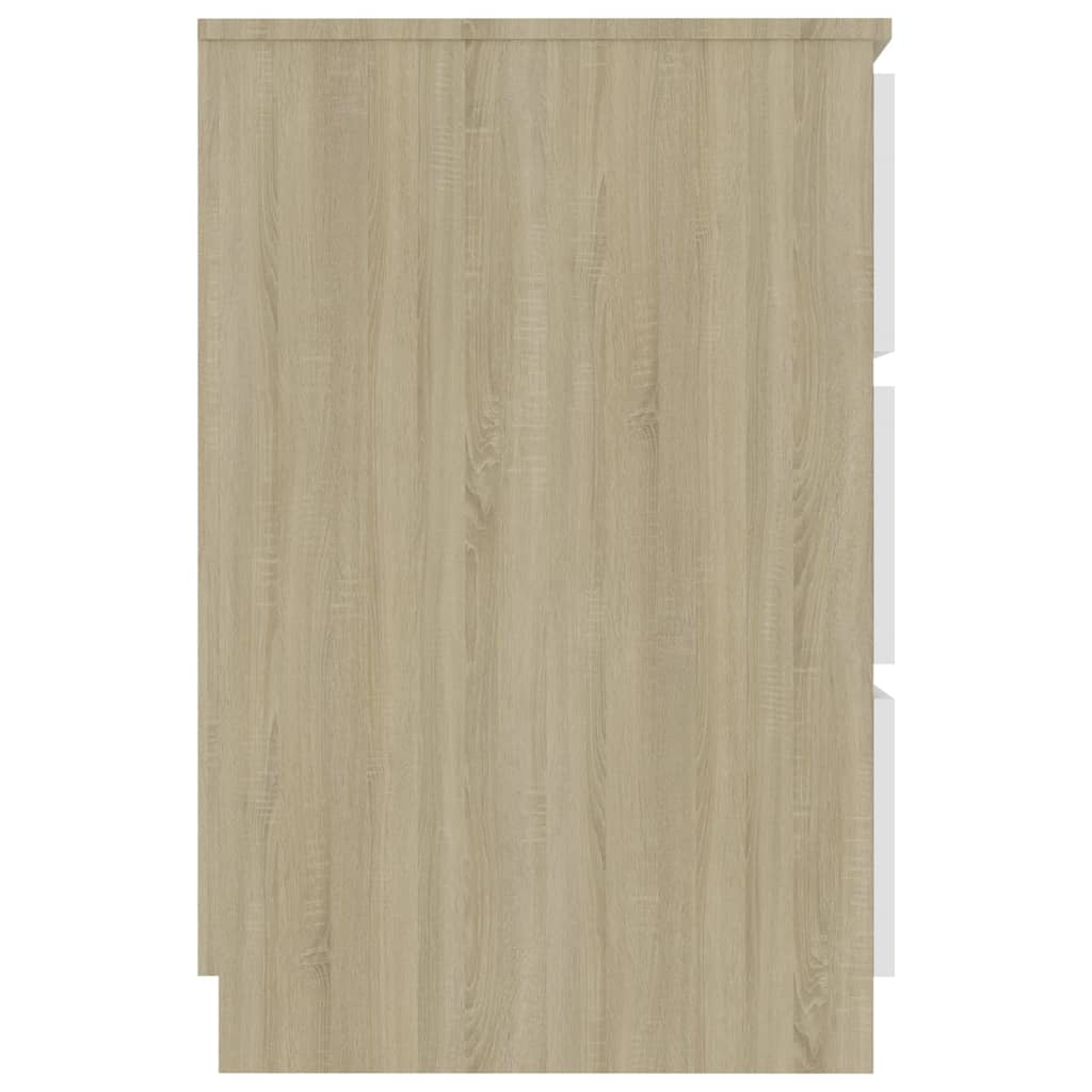 Writing Desk White and Sonoma Oak 140x50x77 cm Chipboard