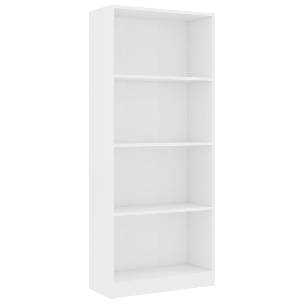 4-Tier Book Cabinet White 60x24x142 cm Chipboard