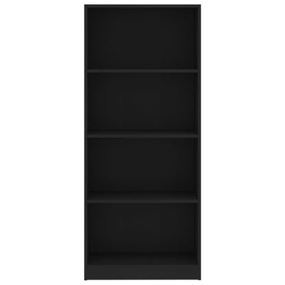 4-Tier Book Cabinet Black Chipboard