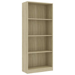 4-Tier Book Cabinet Sonoma Oak 60x24x142 cm Chipboard