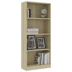 4-Tier Book Cabinet Sonoma Oak 60x24x142 cm Chipboard