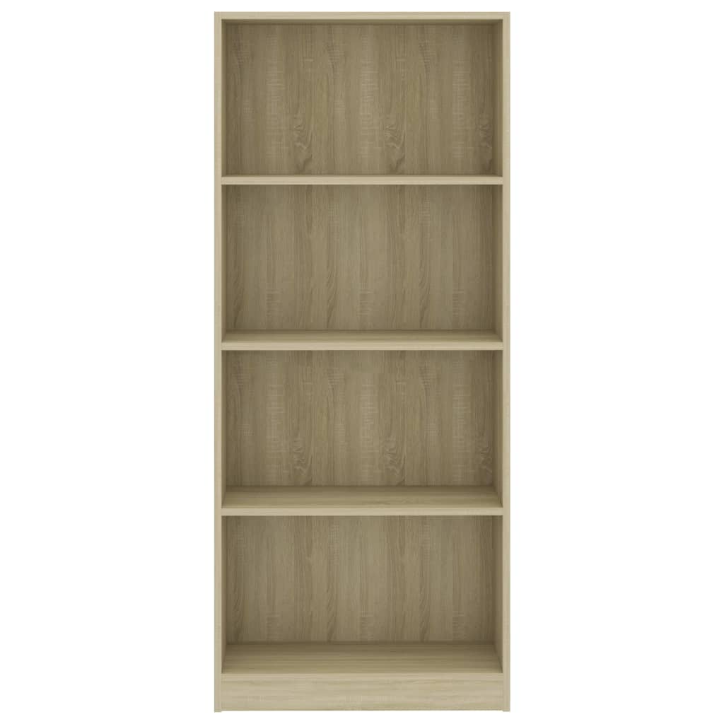 4-Tier Book Cabinet Sonoma Oak 60x24x142 cm Chipboard