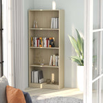 4-Tier Book Cabinet Sonoma Oak 60x24x142 cm Chipboard