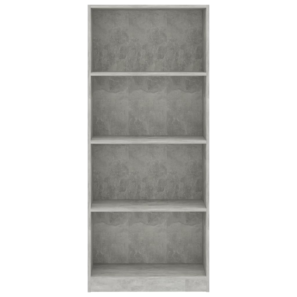 4-Tier Book Cabinet Concrete Grey 60x24x142 cm Chipboard