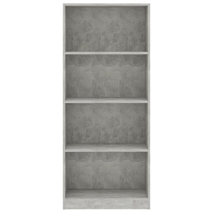 4-Tier Book Cabinet Concrete Grey 60x24x142 cm Chipboard