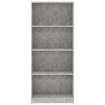 4-Tier Book Cabinet Concrete Grey 60x24x142 cm Chipboard