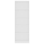 5-Tier Book Cabinet White 60x24x175 cm Chipboard