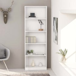 5-Tier Book Cabinet White Chipboard