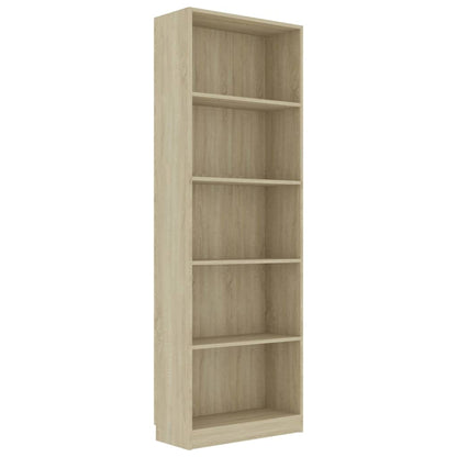 5-Tier Book Cabinet Sonoma Oak 60x24x175 cm Chipboard