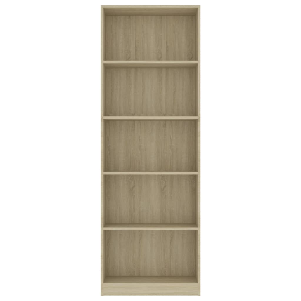 5-Tier Book Cabinet Sonoma Oak 60x24x175 cm Chipboard