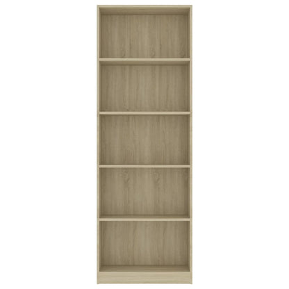 5-Tier Book Cabinet Sonoma Oak 60x24x175 cm Chipboard