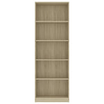 5-Tier Book Cabinet Sonoma Oak 60x24x175 cm Chipboard