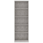 5-Tier Book Cabinet Concrete Grey 60x24x175 cm Chipboard
