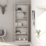 5-Tier Book Cabinet Concrete Grey 60x24x175 cm Chipboard