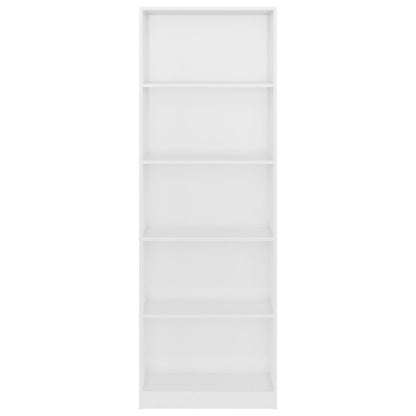 5-Tier Book Cabinet High Gloss White 60x24x175 cm Chipboard