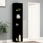 Book Cabinet Black Engineered Wood