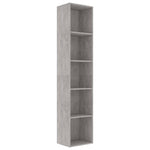 Book Cabinet Concrete Grey 40x30x189 cm Chipboard