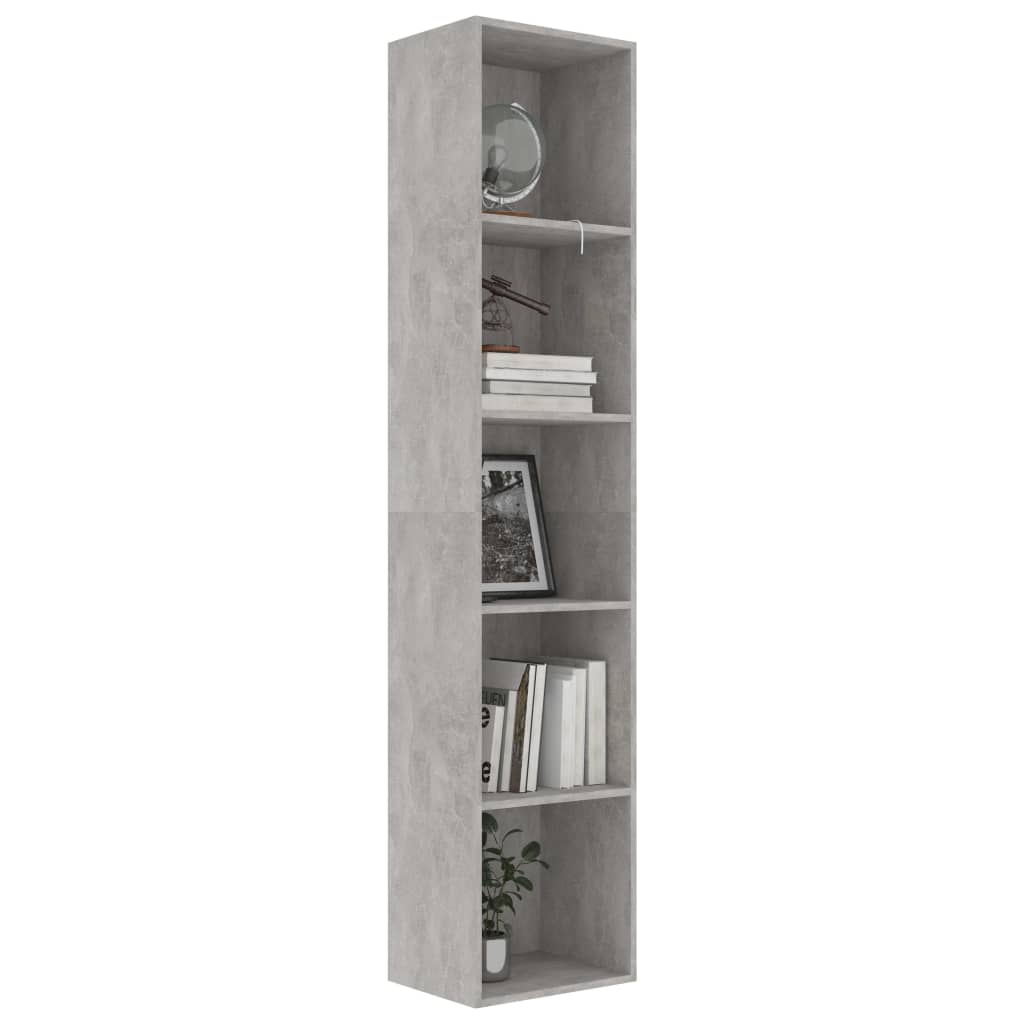Book Cabinet Concrete Grey 40x30x189 cm Chipboard