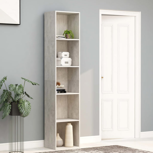  Book Cabinet Concrete Grey 40x30x189 cm Chipboard