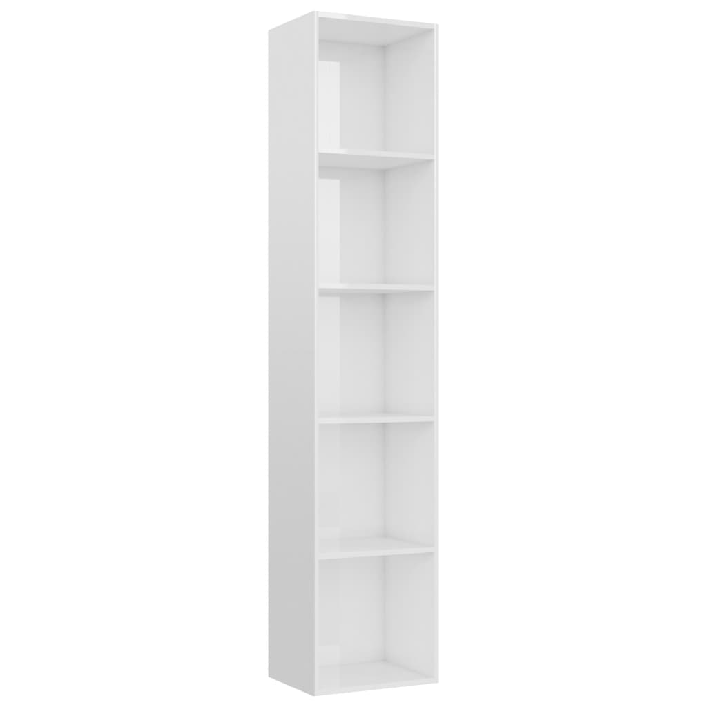 Book Cabinet High Gloss White 40x30x189 cm Chipboard