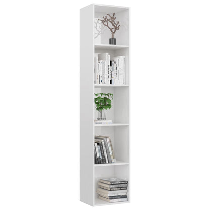 Book Cabinet High Gloss White 40x30x189 cm Chipboard