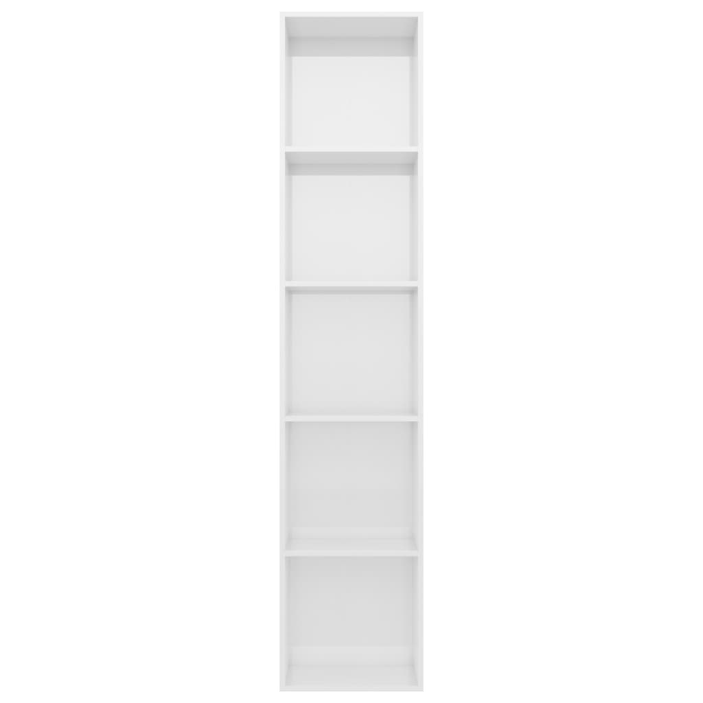 Book Cabinet High Gloss White 40x30x189 cm Chipboard