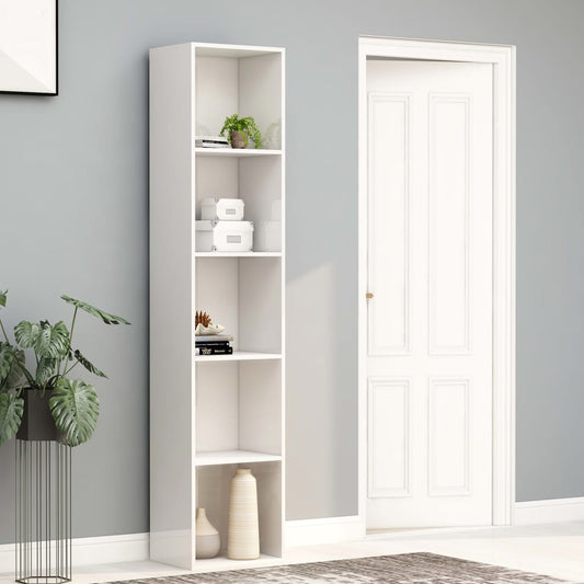 Book Cabinet High Gloss White 40x30x189 cm Chipboard