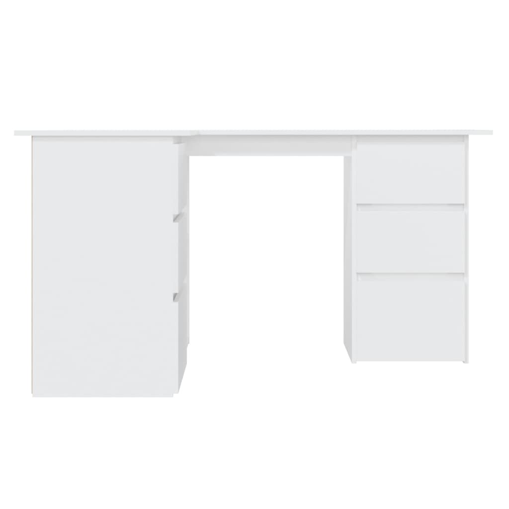 White Corner Desk 4 Drawers Storage Shelves | HomeAndLiving