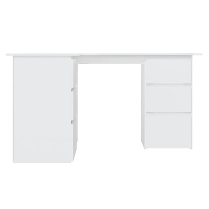 White Corner Desk 4 Drawers Storage Shelves | HomeAndLiving