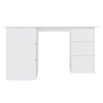 White Corner Desk 4 Drawers Storage Shelves | HomeAndLiving