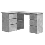 Corner Desk Concrete Grey 145x100x76 cm Chipboard