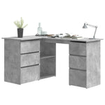 Corner Desk Concrete Grey 145x100x76 cm Chipboard