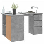 Corner Desk Concrete Grey 145x100x76 cm Chipboard