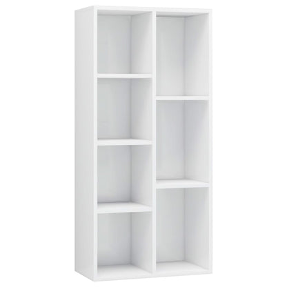 Book Cabinet High Gloss White 50x25x106 cm Chipboard