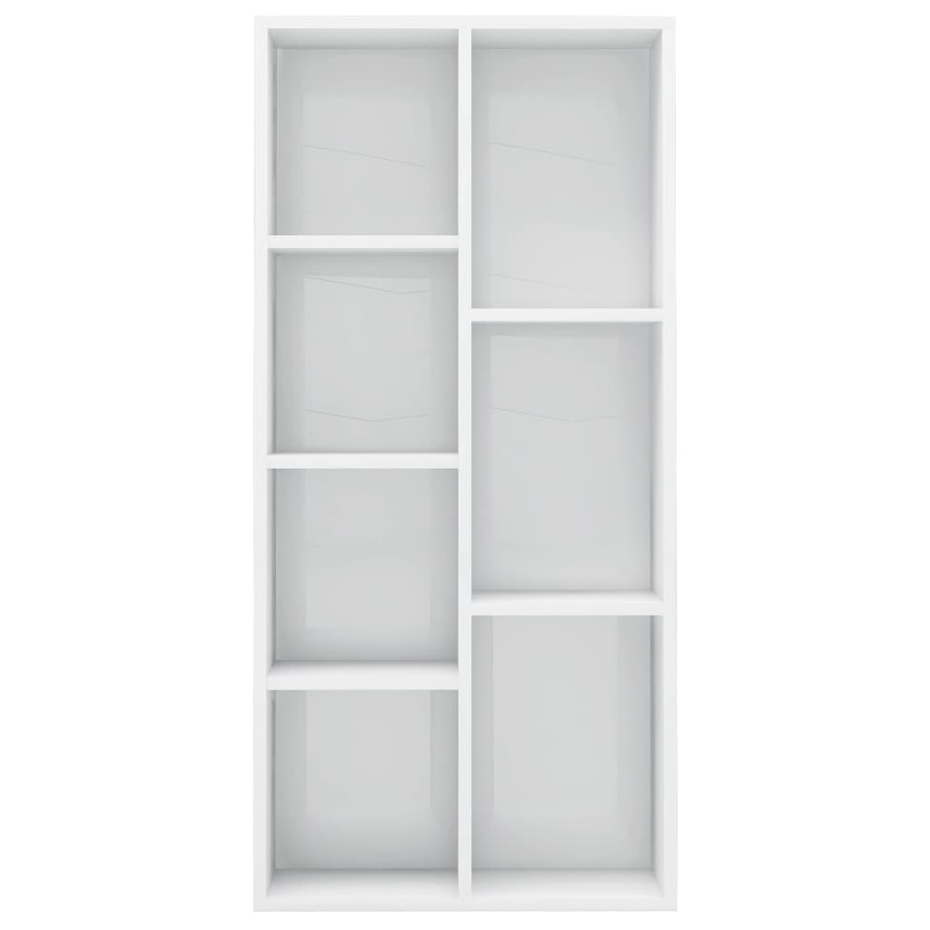 Book Cabinet High Gloss White 50x25x106 cm Chipboard