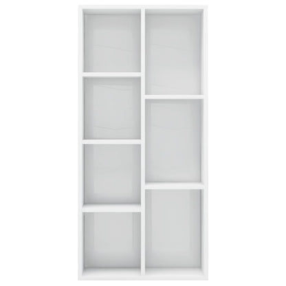Book Cabinet High Gloss White 50x25x106 cm Chipboard
