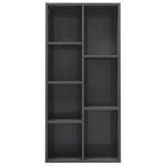 Book Cabinet High Gloss Grey 50x25x106 cm Chipboard