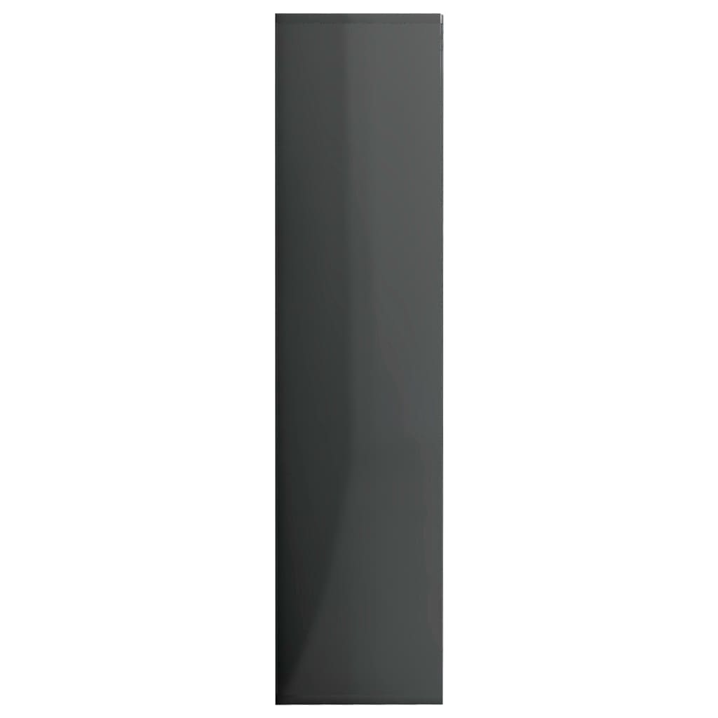 Book Cabinet High Gloss Grey 50x25x106 cm Chipboard