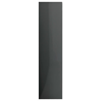 Book Cabinet High Gloss Grey 50x25x106 cm Chipboard